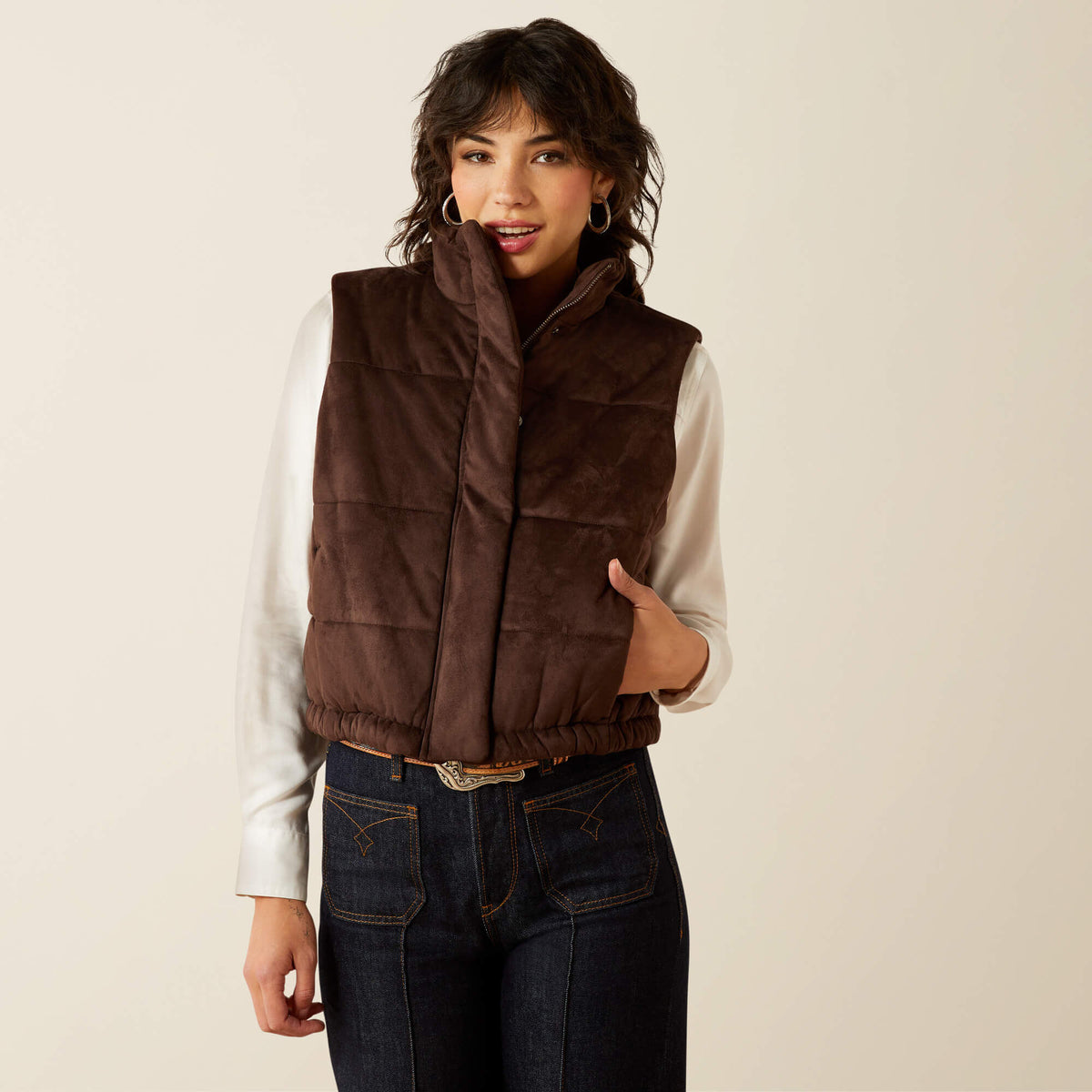 Swirls Faux Leather Vest Women - MOLE