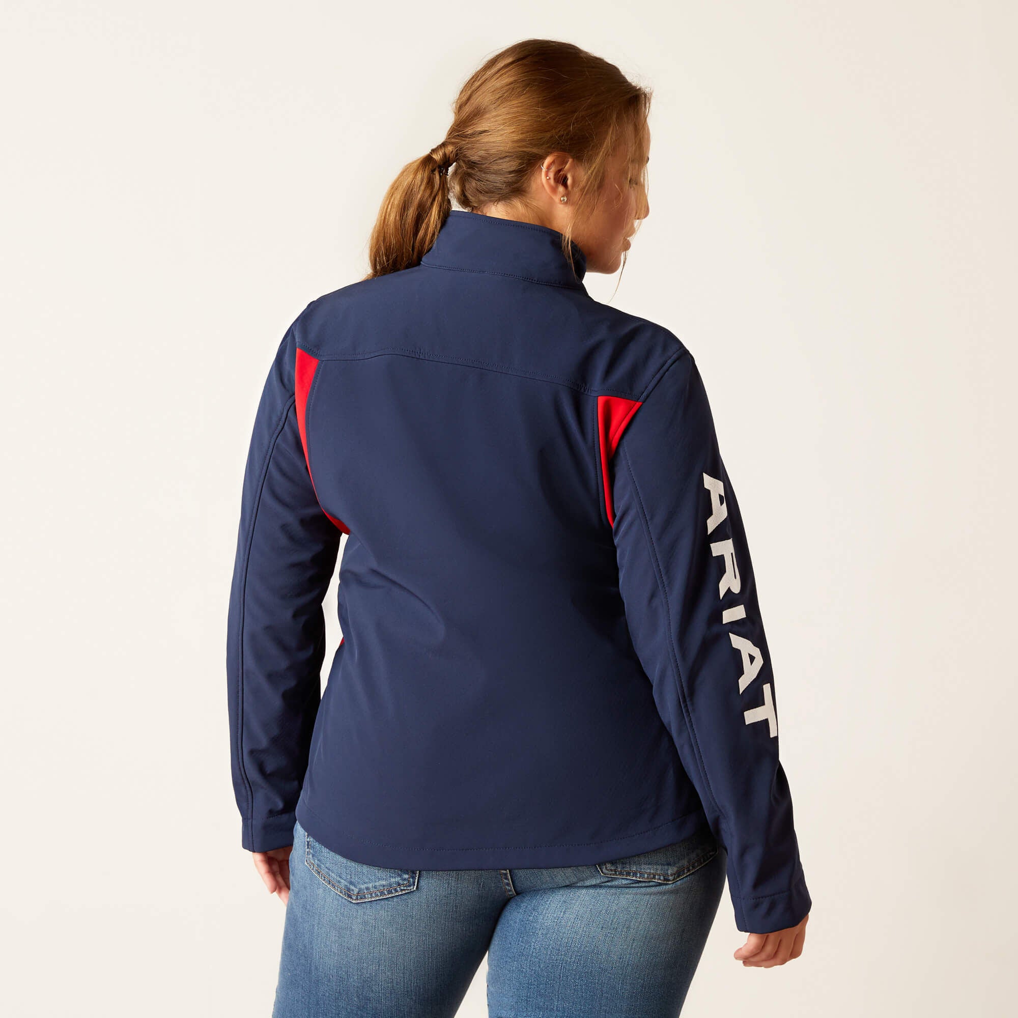 New Team Softshell Jacket Women - NAVY/RED
