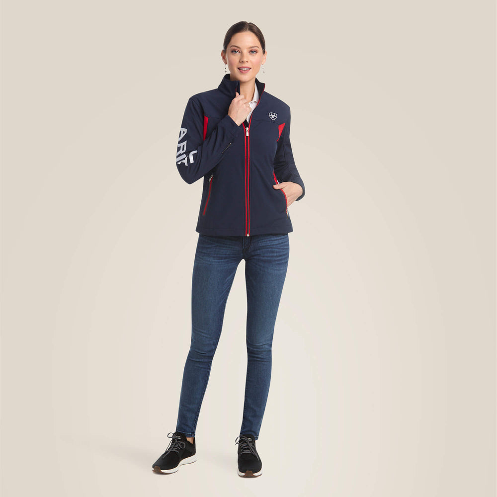 New Team Softshell Jacket Women - NAVY/RED