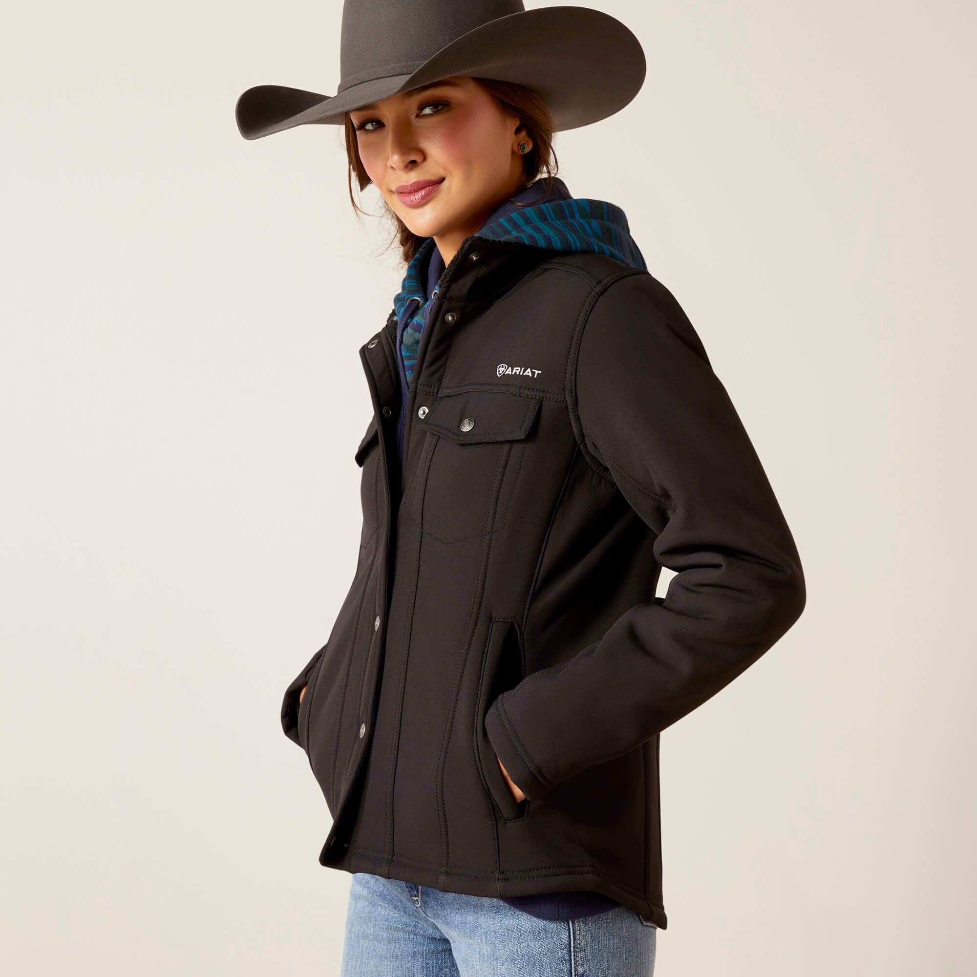 Berber Back Softshell Jacket Women - BLACK
