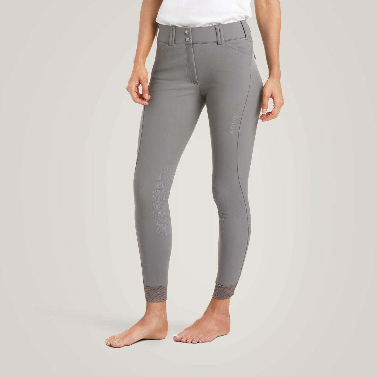 Tri Factor Grip Knee Patch Breech Women - PLUM GREY