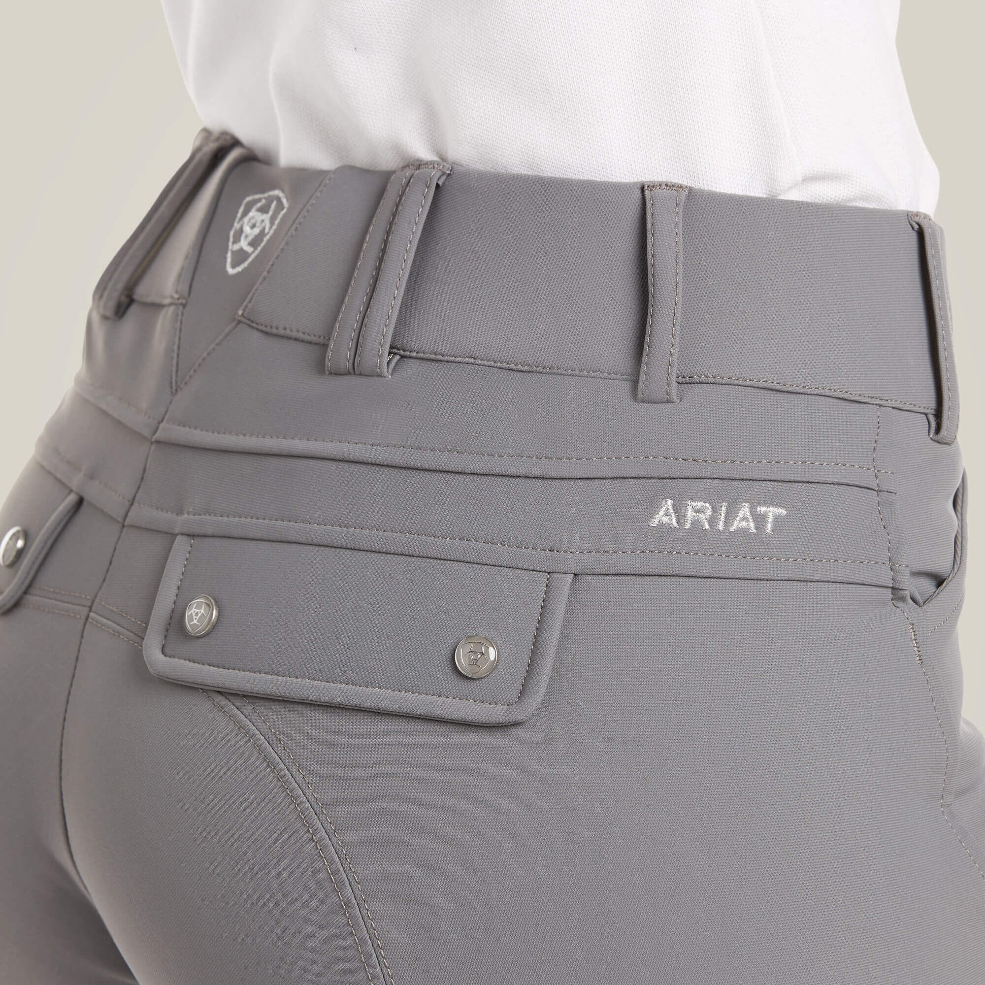Tri Factor Grip Knee Patch Breech Women - PLUM GREY