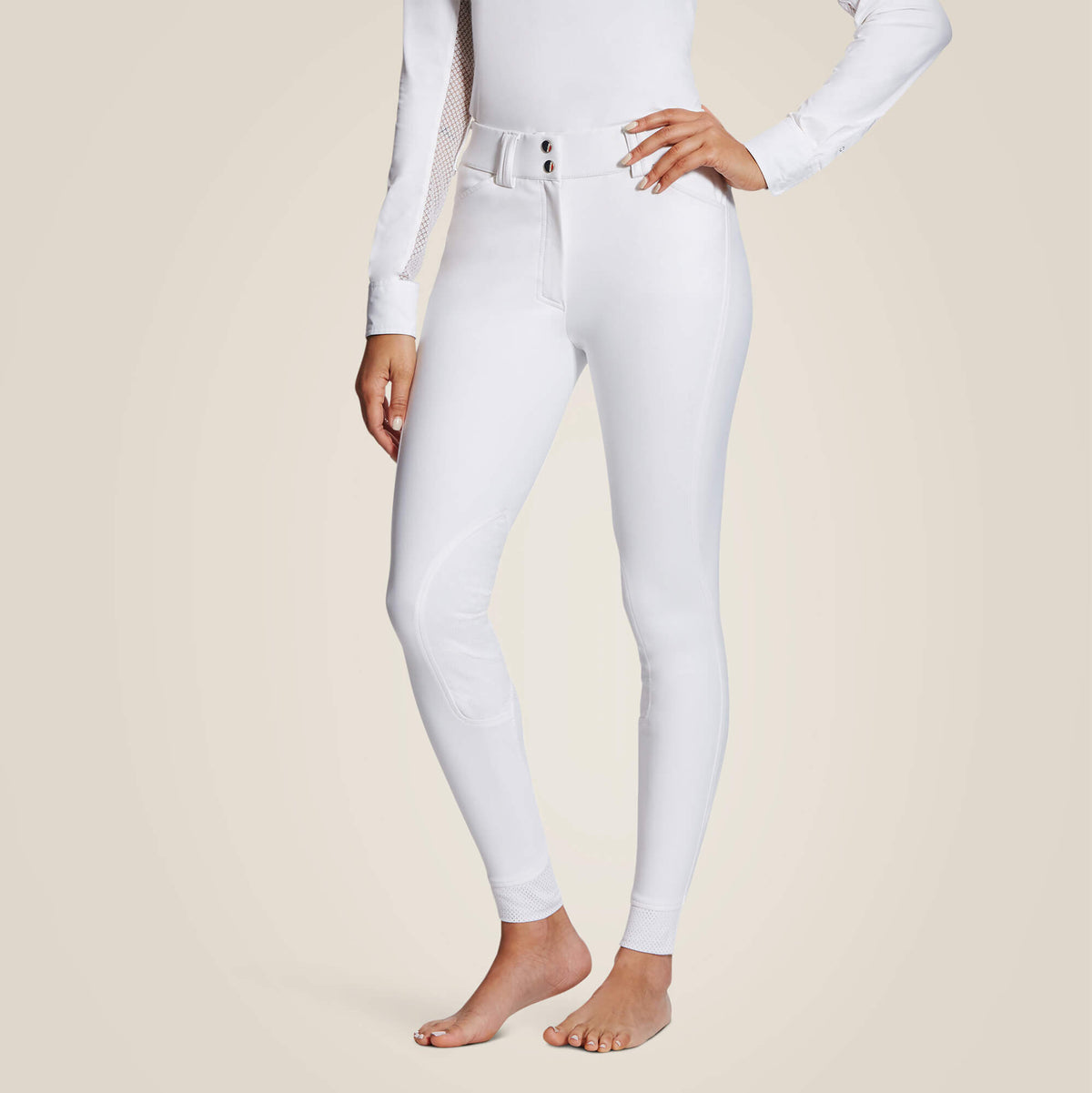 Tri Factor Grip Knee Patch Breech Women - WHITE