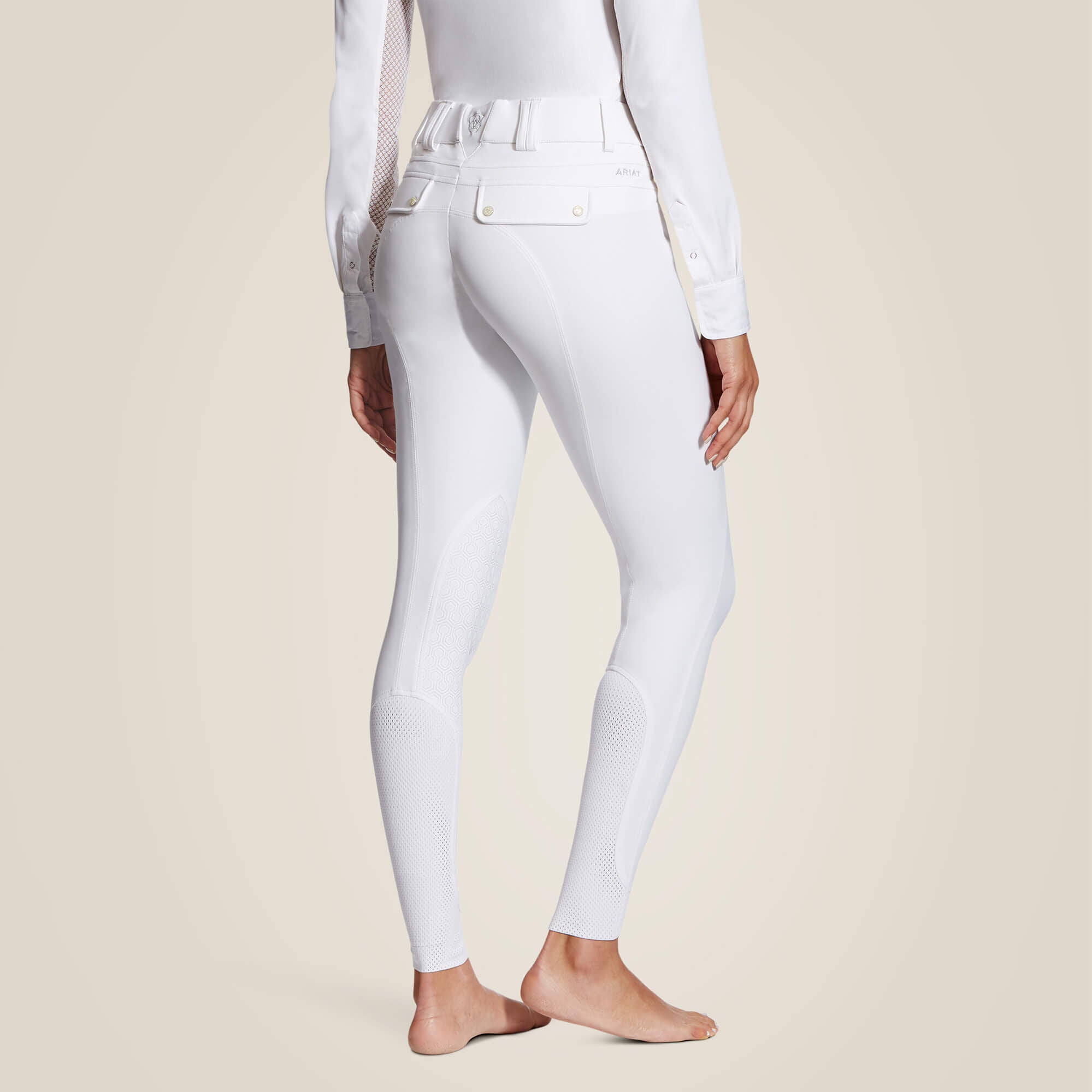 Tri Factor Grip Knee Patch Breech Women - WHITE
