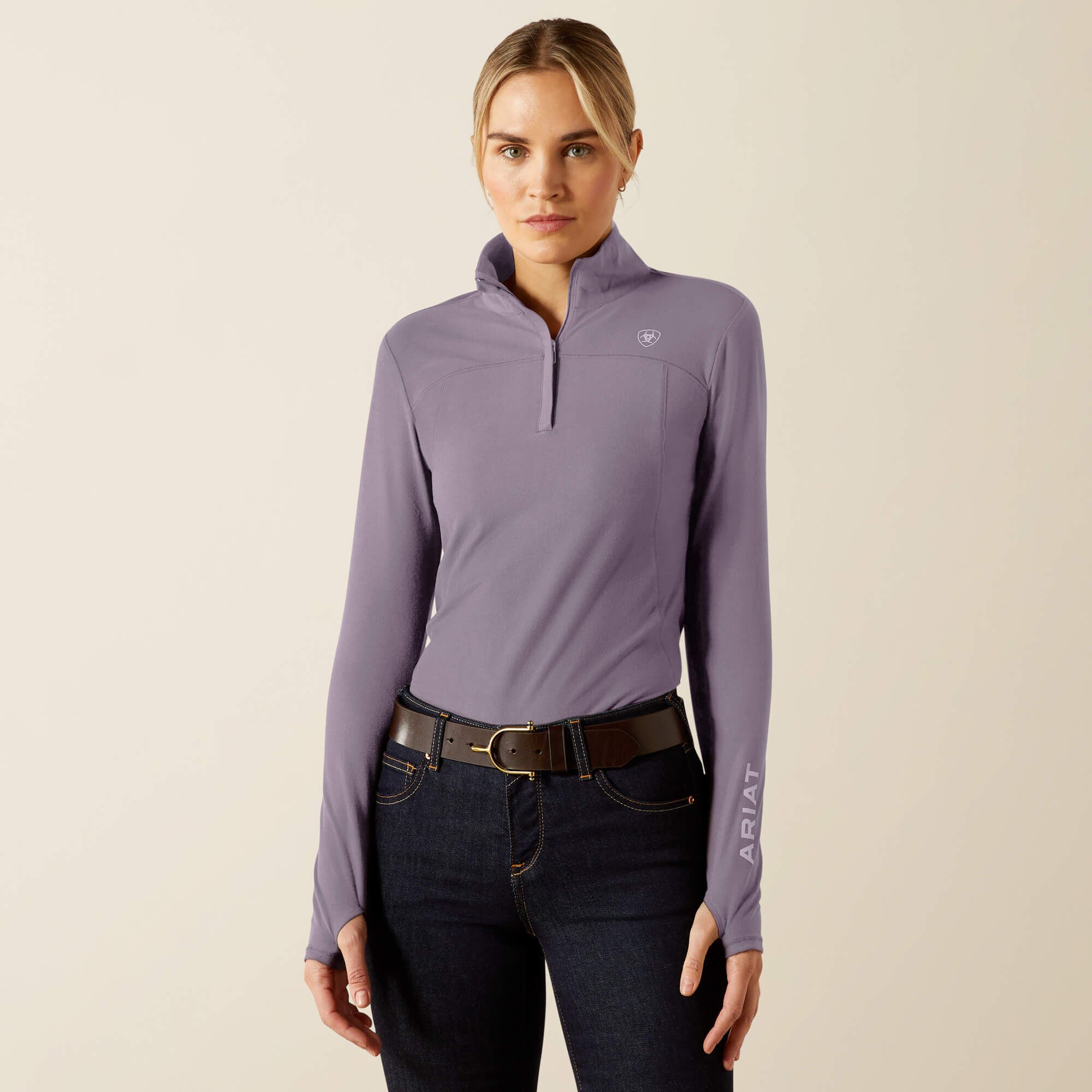 Lowell 3.0 1/4 Zip Baselayer Women - PURPLE ASH