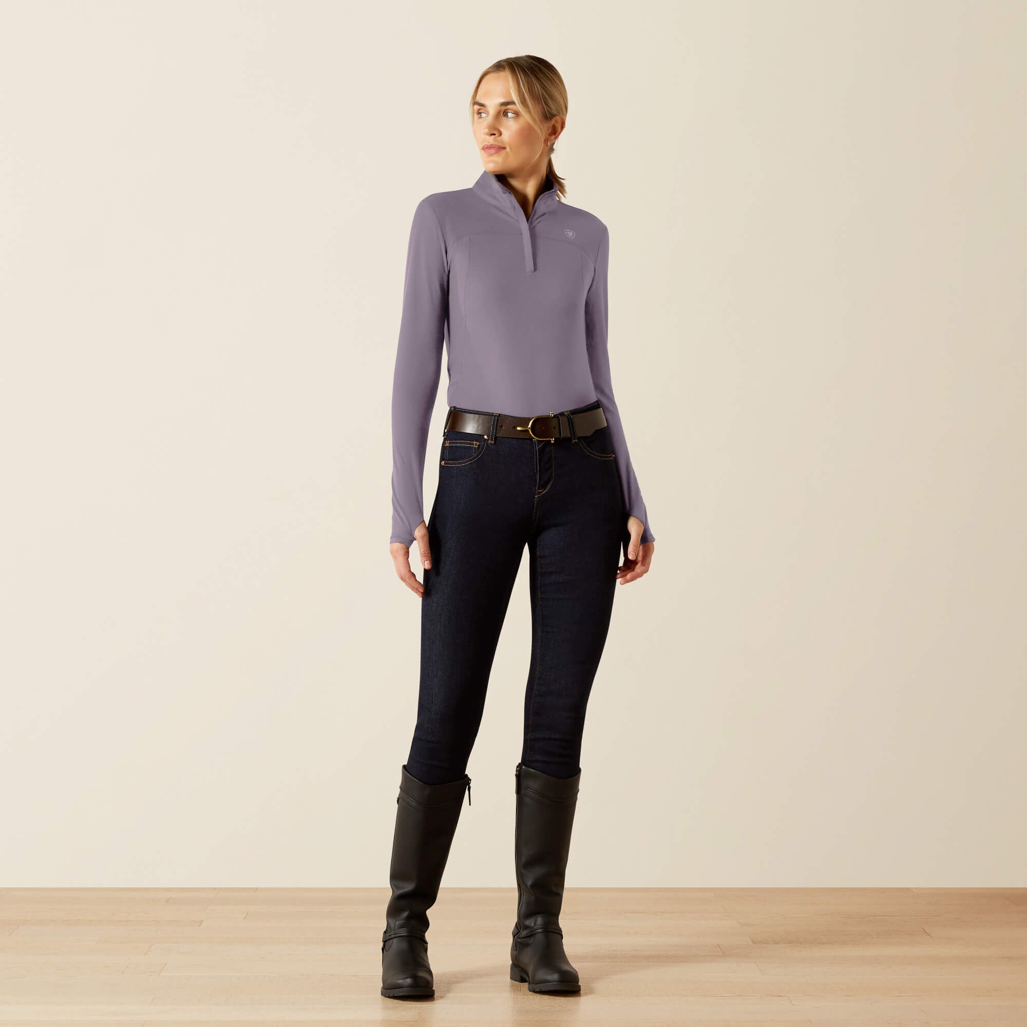 Lowell 3.0 1/4 Zip Baselayer Women - PURPLE ASH