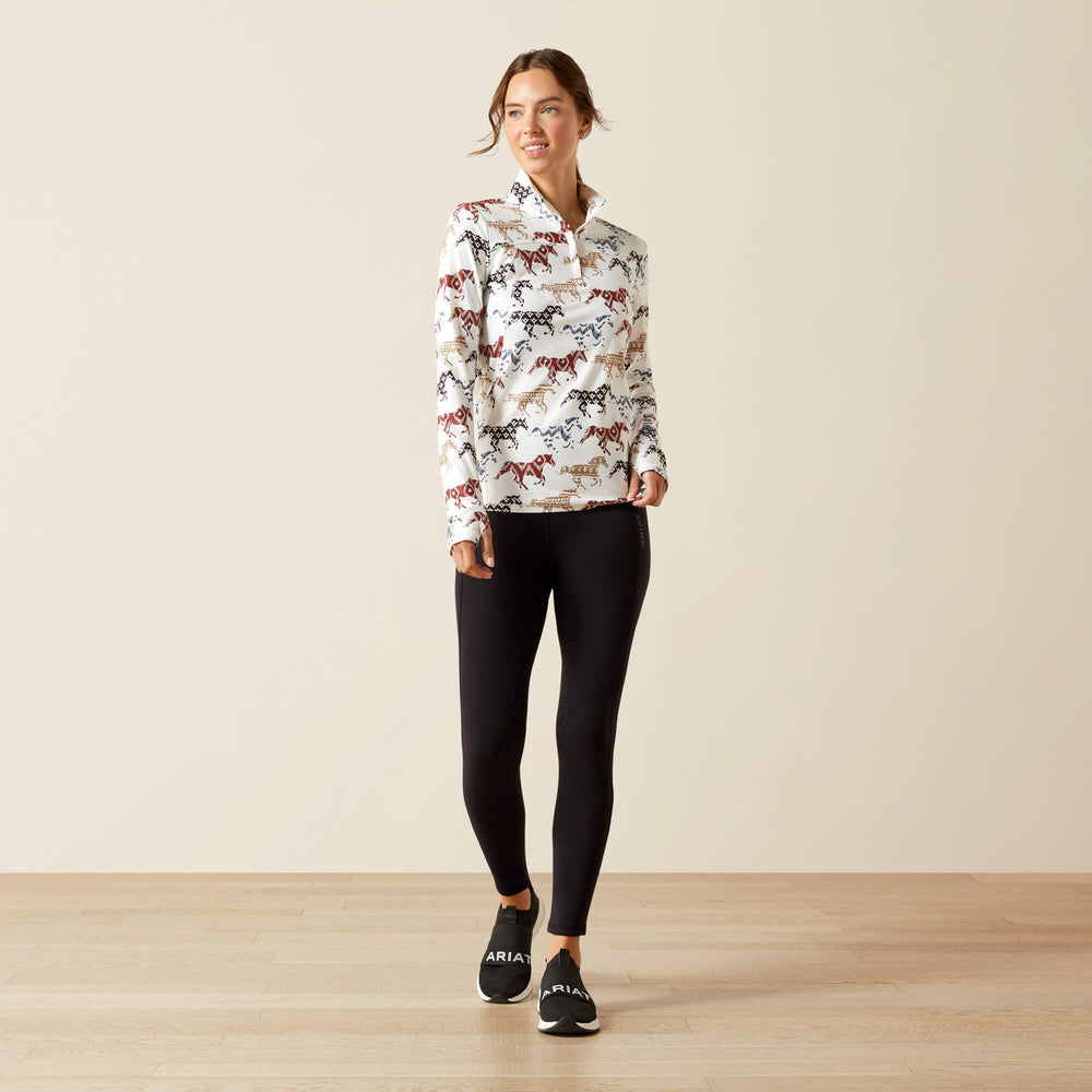 Lowell 3.0 1/4 Zip Baselayer Women - PAINTED PONIES PRINT