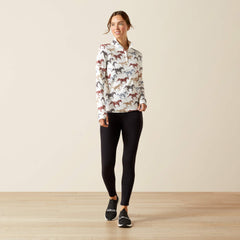 Lowell 3.0 1/4 Zip Baselayer Women - PAINTED PONIES PRINT