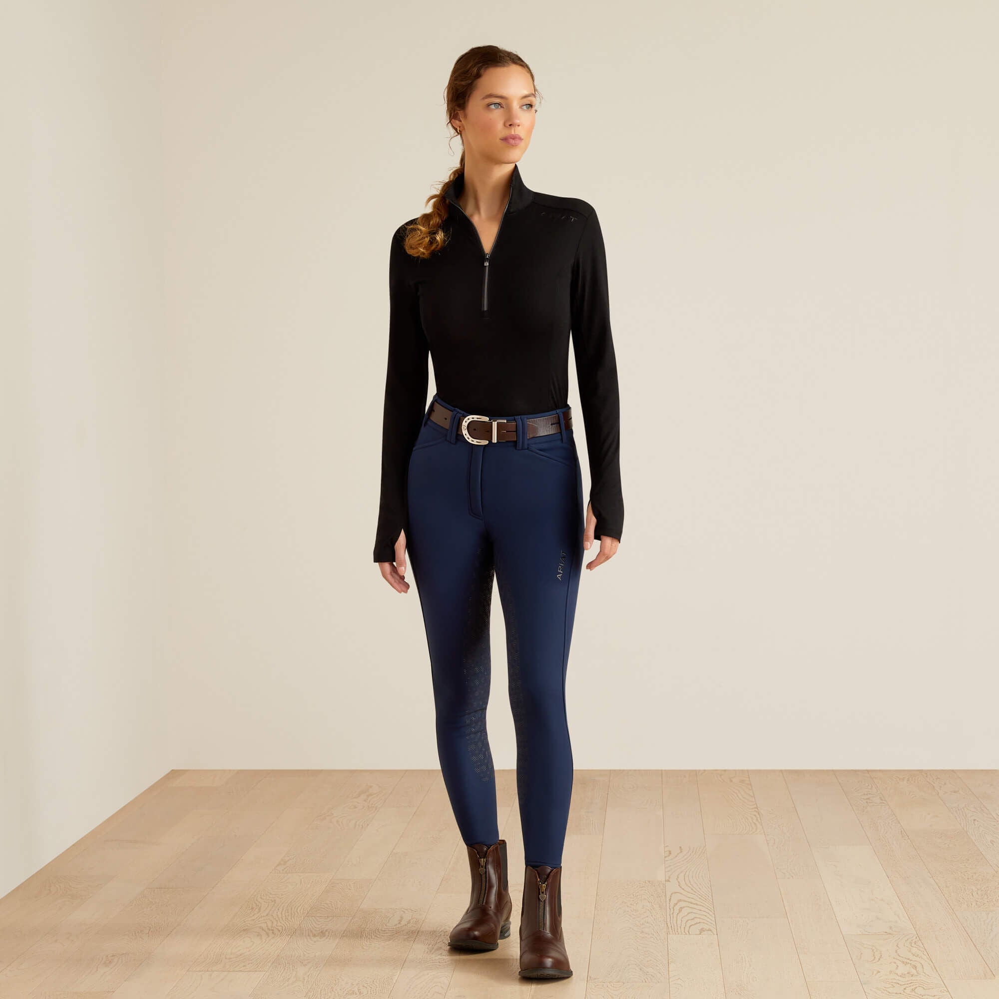 Cheviot 1/4 Zip Baselayer Women - BLACK