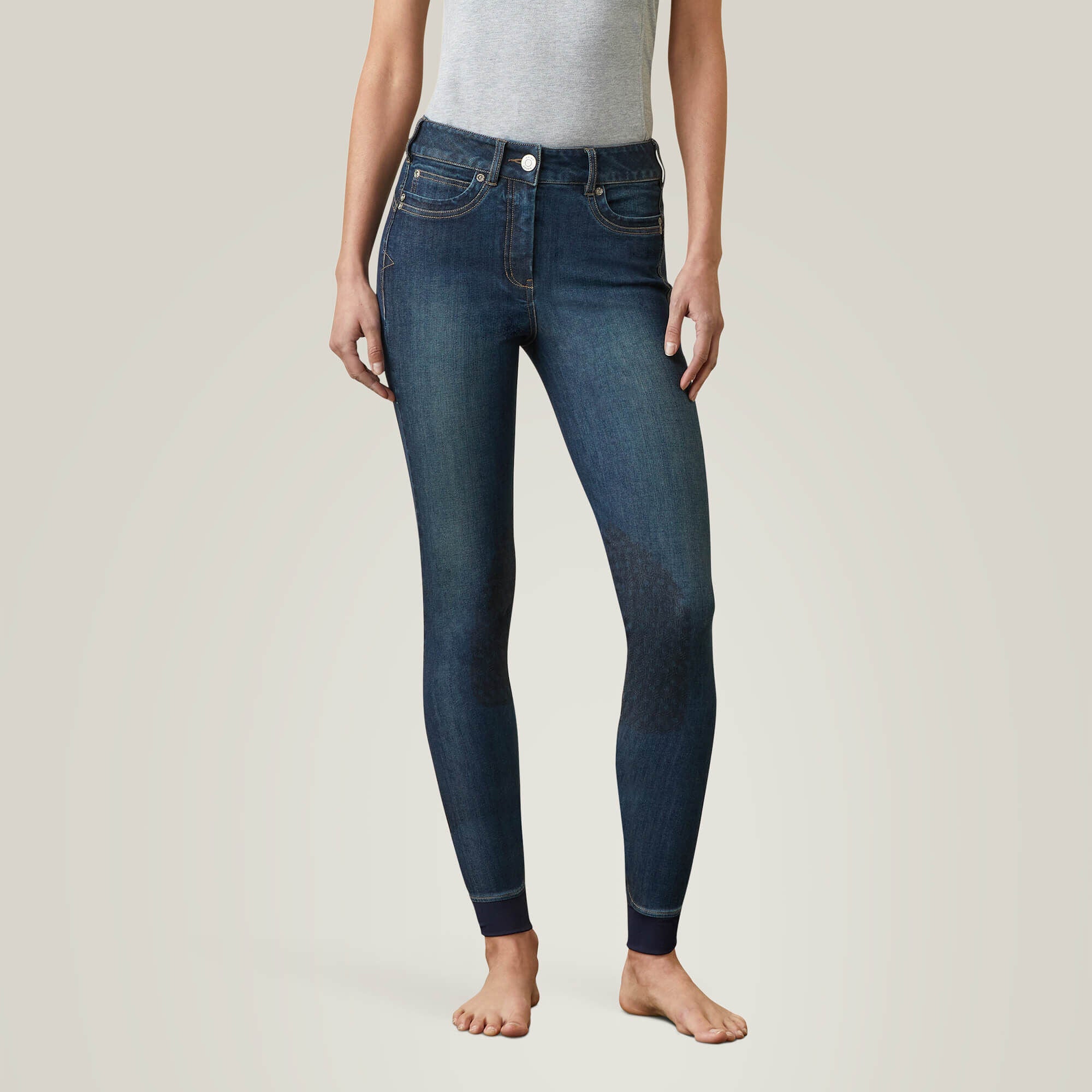 Halo Denim Knee Patch Breech Women - MARINE