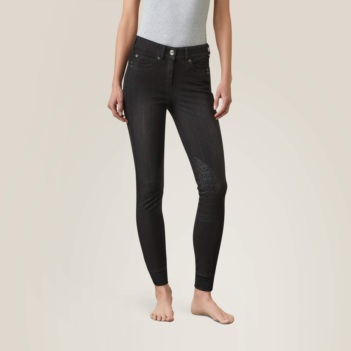 Halo B Denim Knee Patch Breech Women - BLACK RINSE