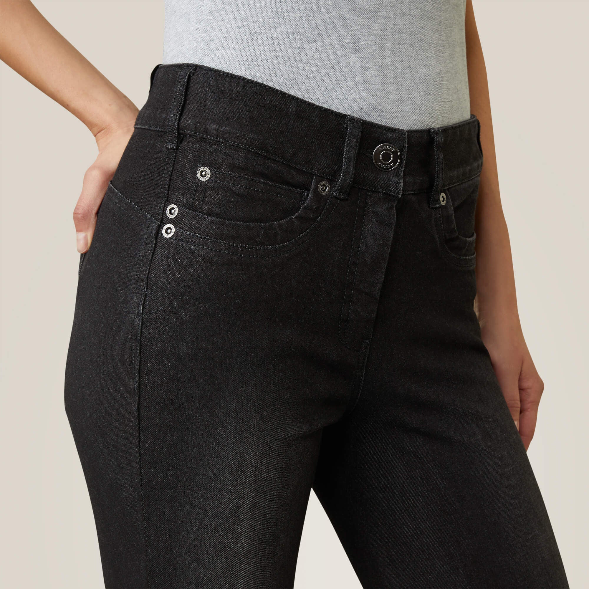Halo B Denim Knee Patch Breech Women - BLACK RINSE
