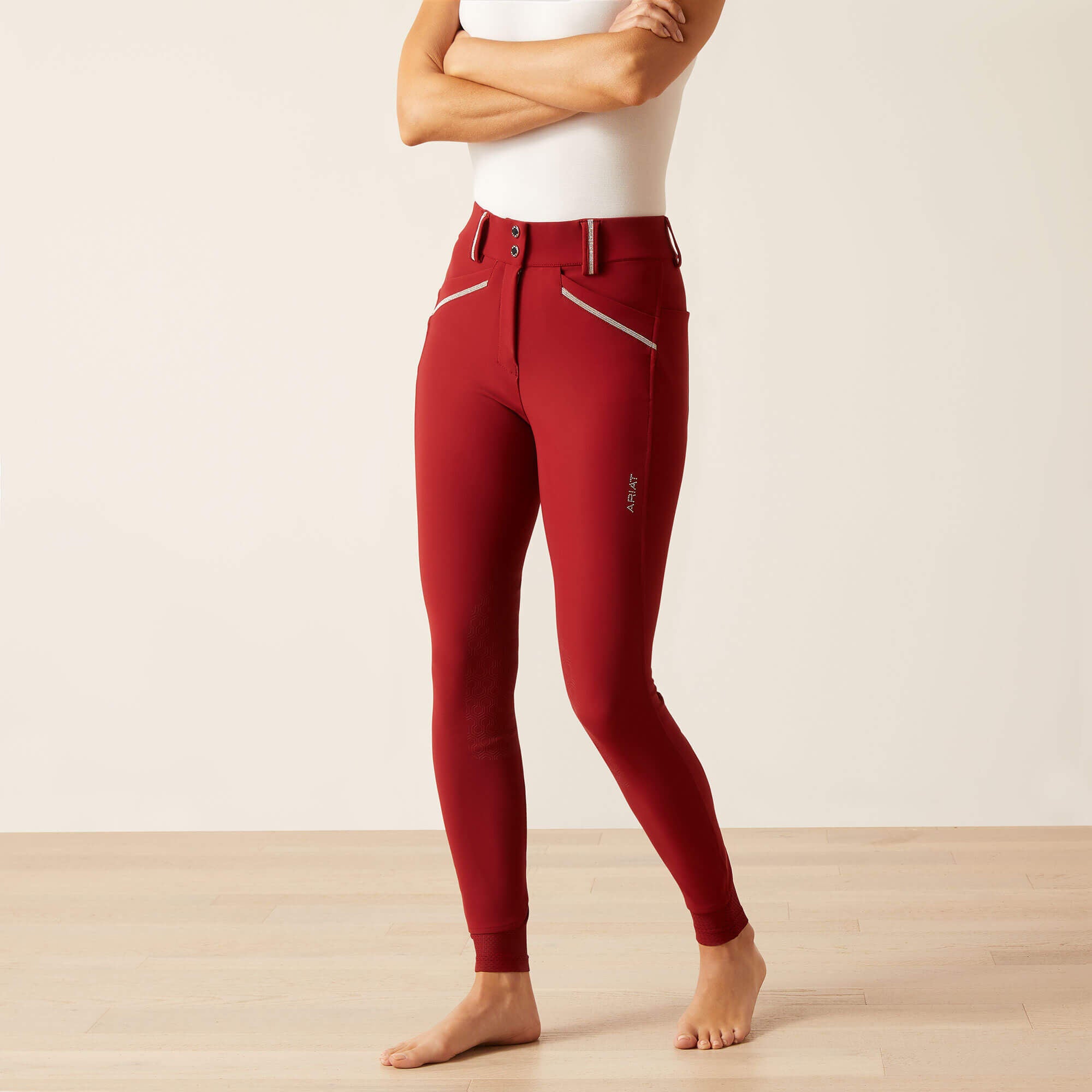 Tri Factor Grace Knee Patch Breech Women - SUN-DRIED TOMATO