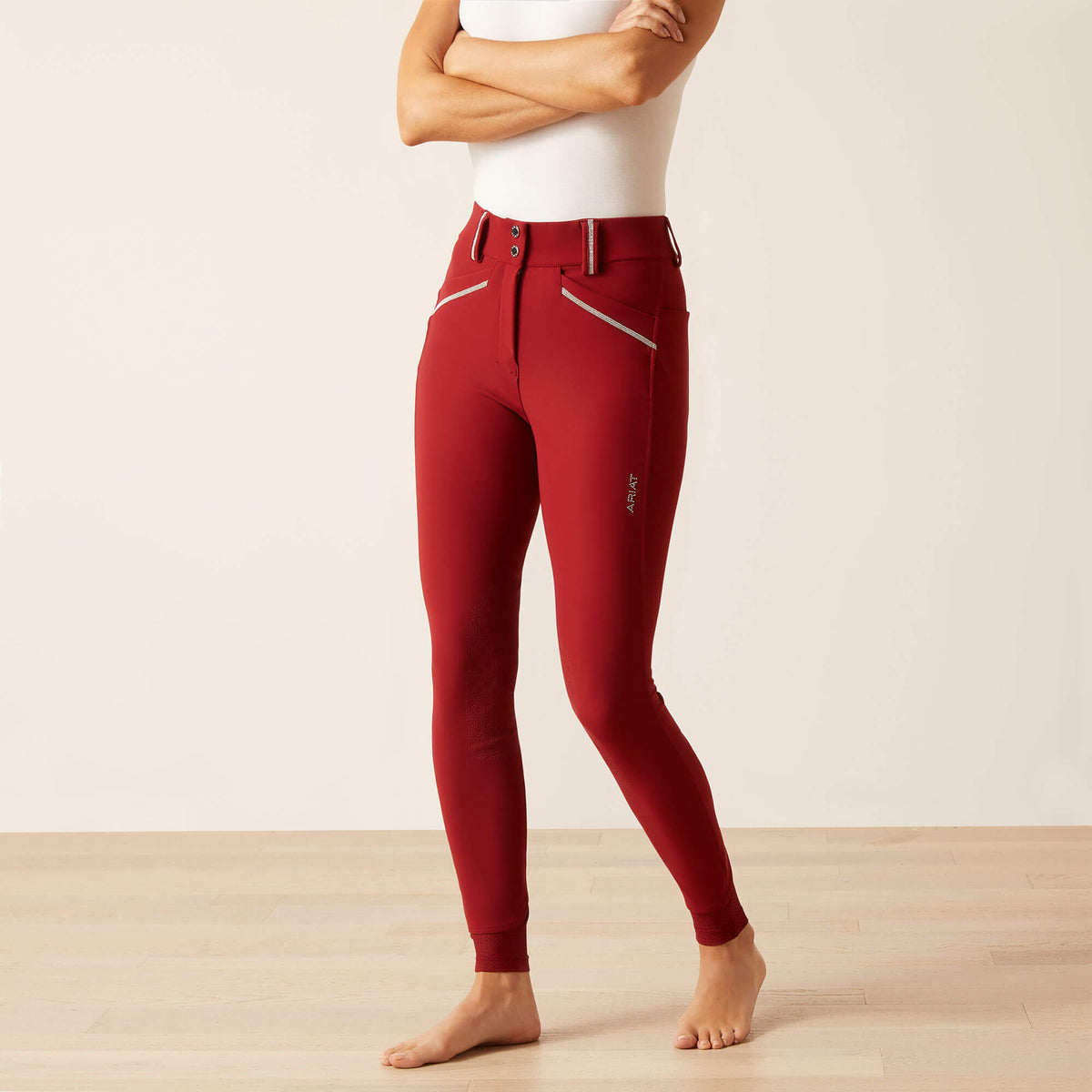 Tri Factor Grace Knee Patch Breech Women - SUN-DRIED TOMATO