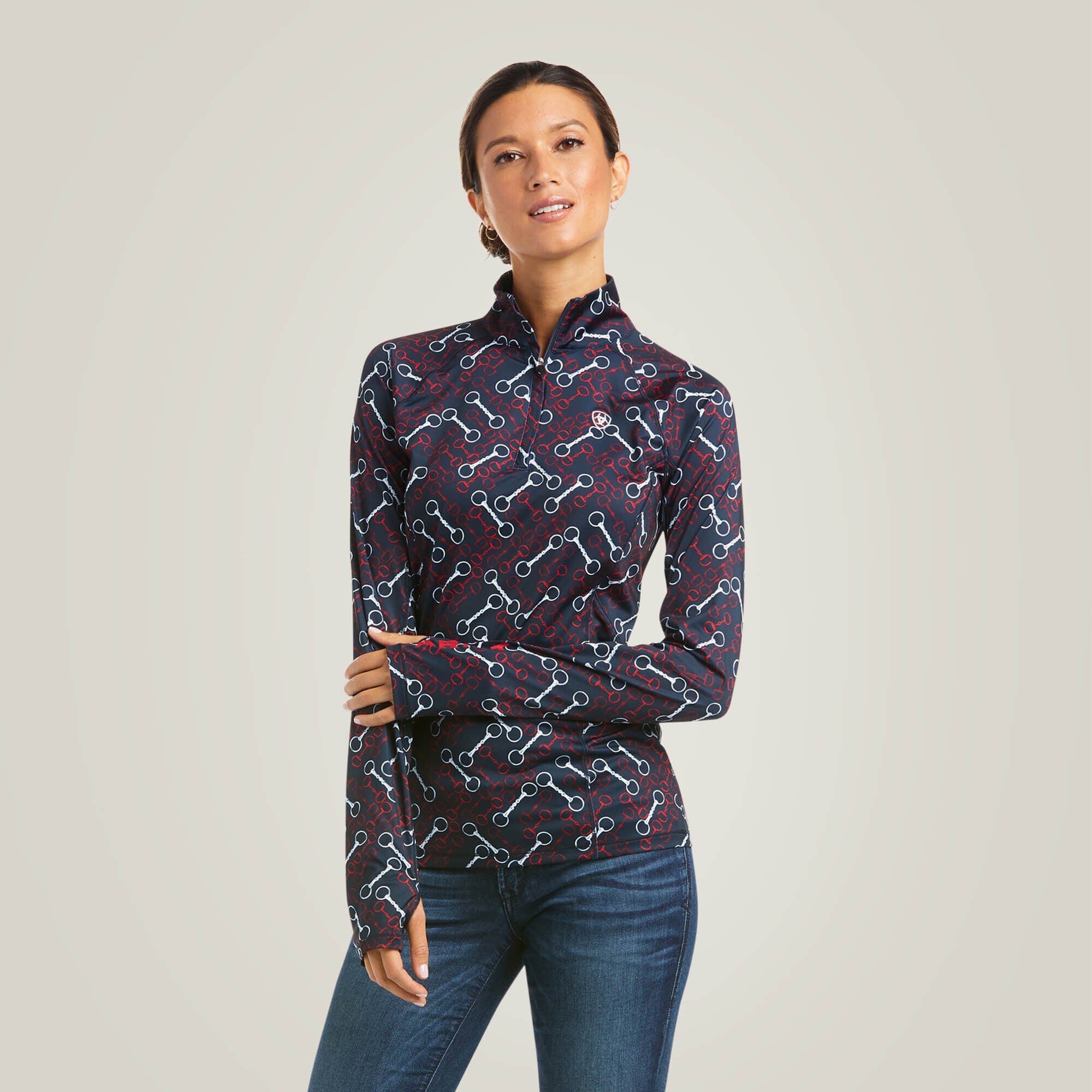 Lowell 2.0 1/4 Zip Baselayer Women - TEAM PRINT