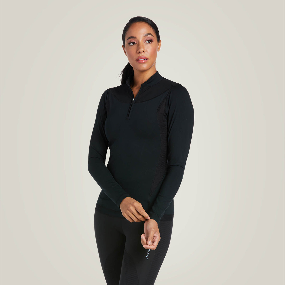 Ascent 1/4 Zip Baselayer Women - BLACK