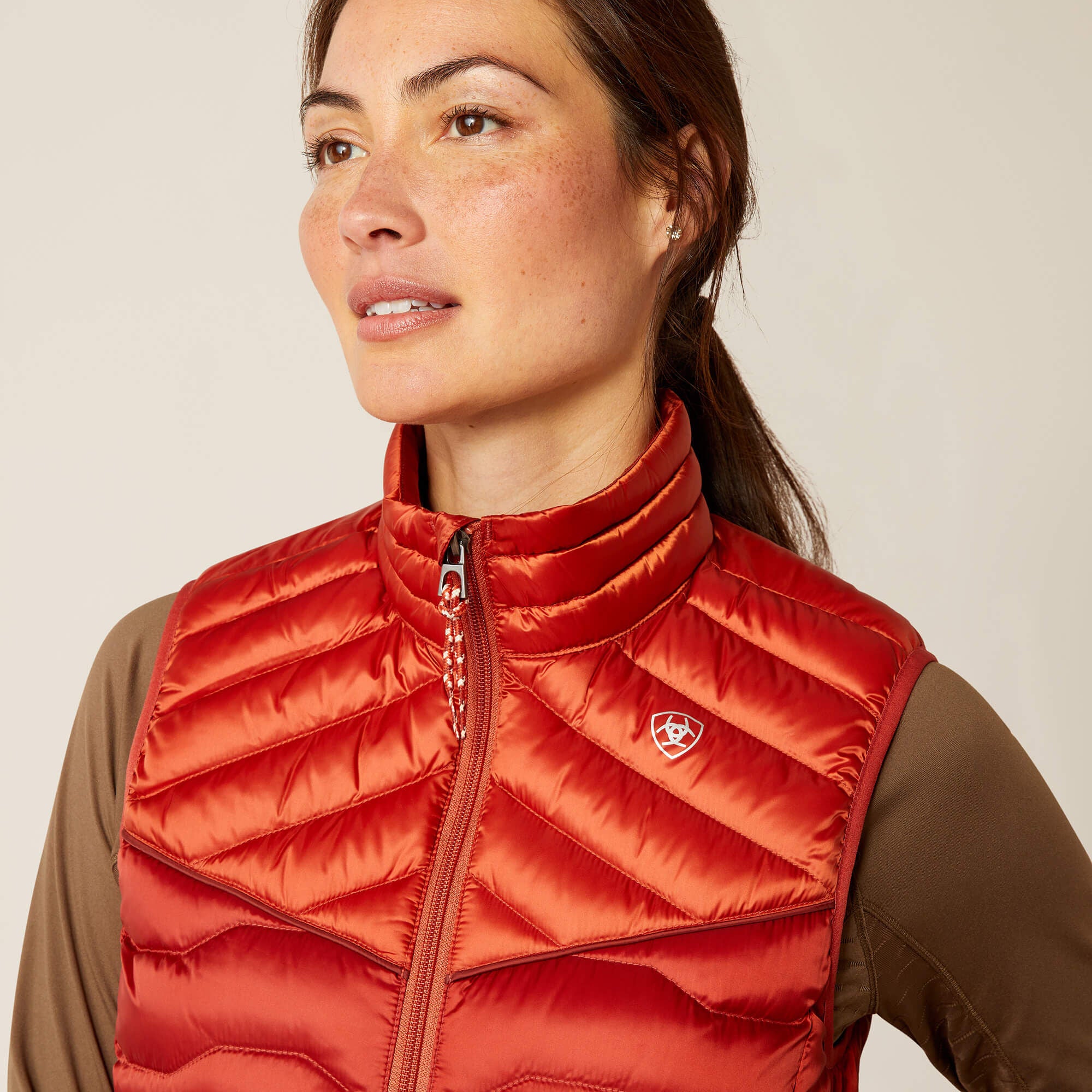 Ideal Down Vest Women - IRIDESCENT RED OCHRE/BURNT BRI