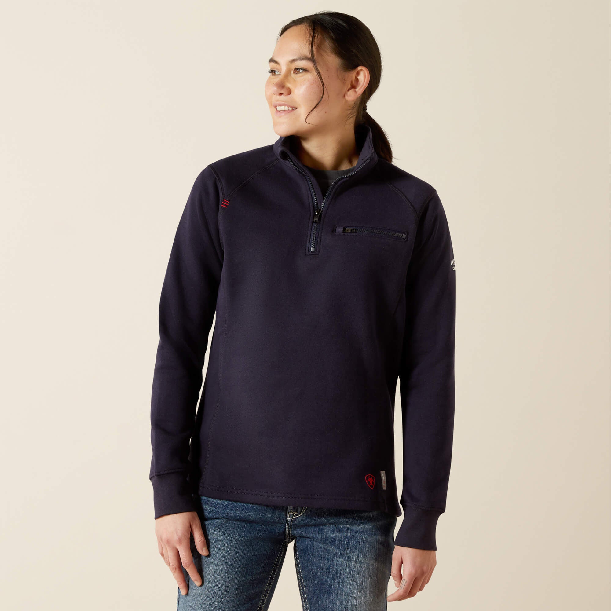 FR Rev 1/4 Zip Top Women - NAVY
