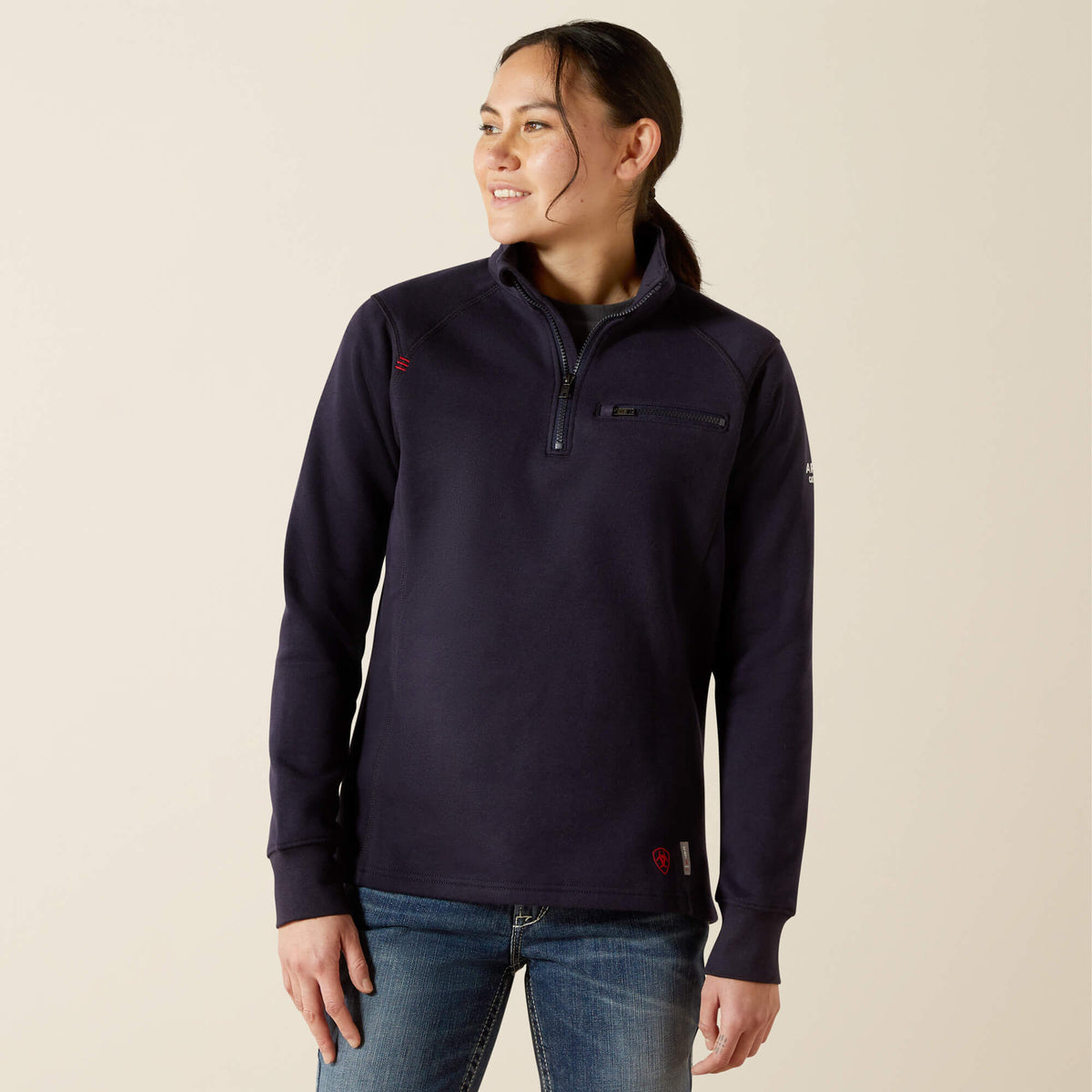 FR Rev 1/4 Zip Top Women - NAVY