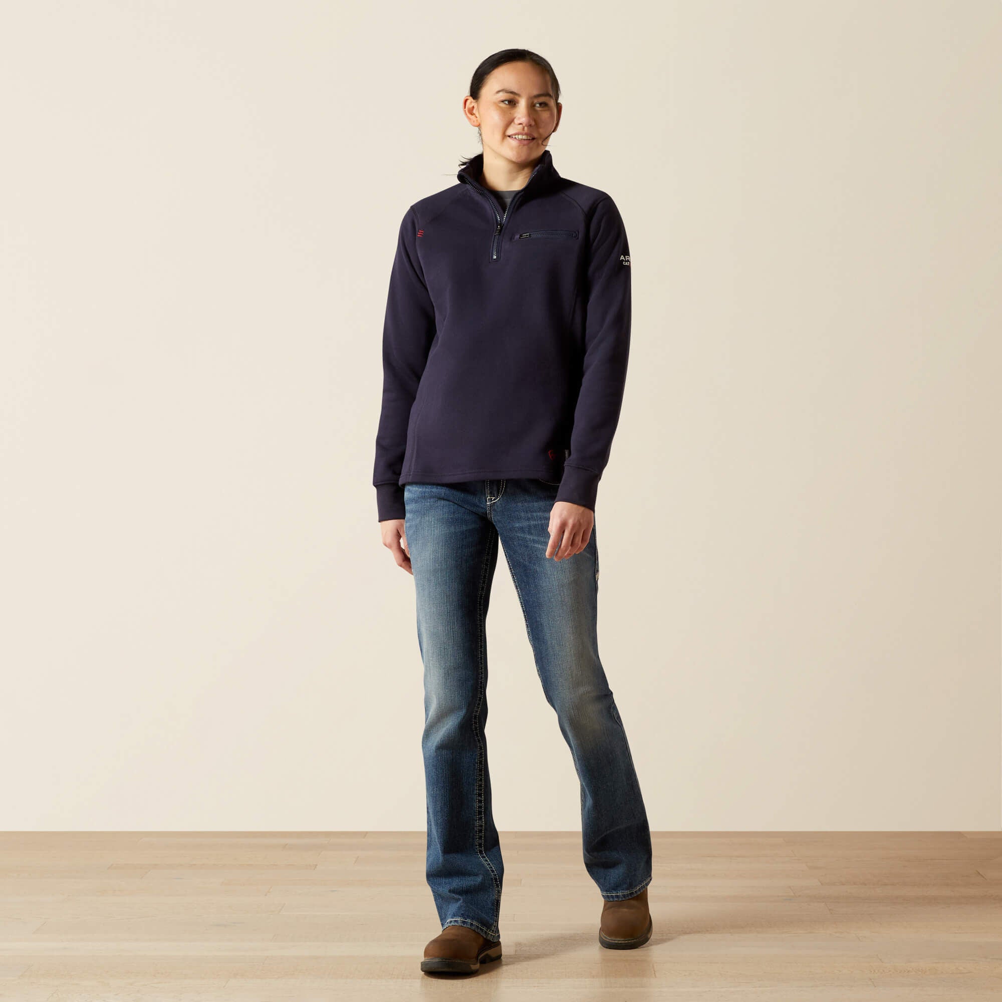 FR Rev 1/4 Zip Top Women - NAVY