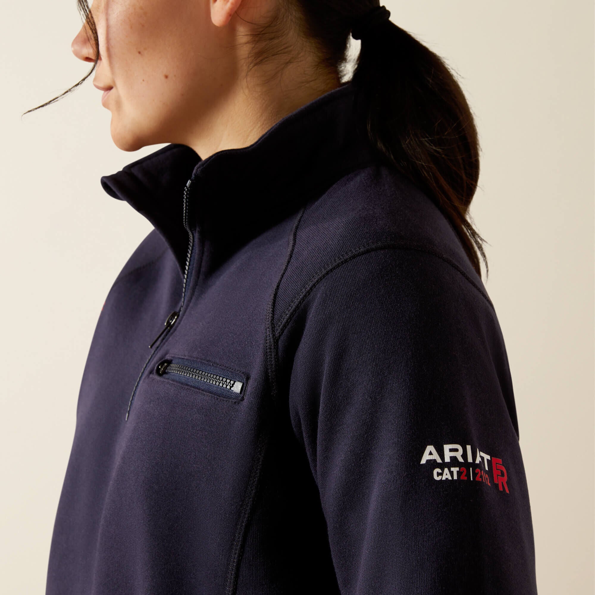FR Rev 1/4 Zip Top Women - NAVY