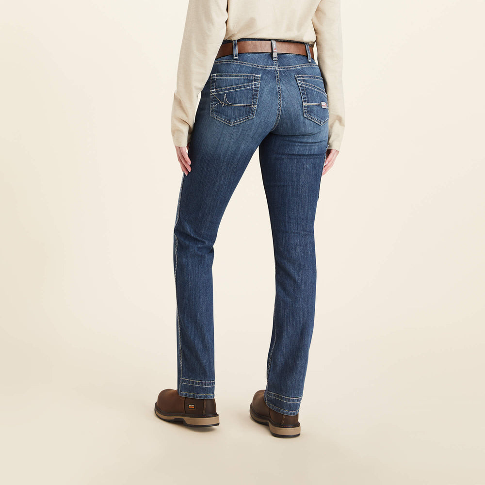 FR Perfect Rise DuraLight Stretch Cell Phone Pocket Straight Jean Women - LAZULI