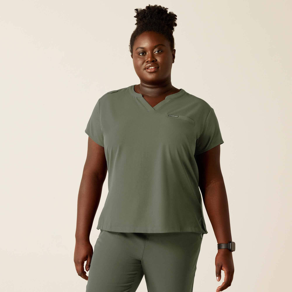 Eliza Fashion Scrub Top Women - OLIVE HEATHER