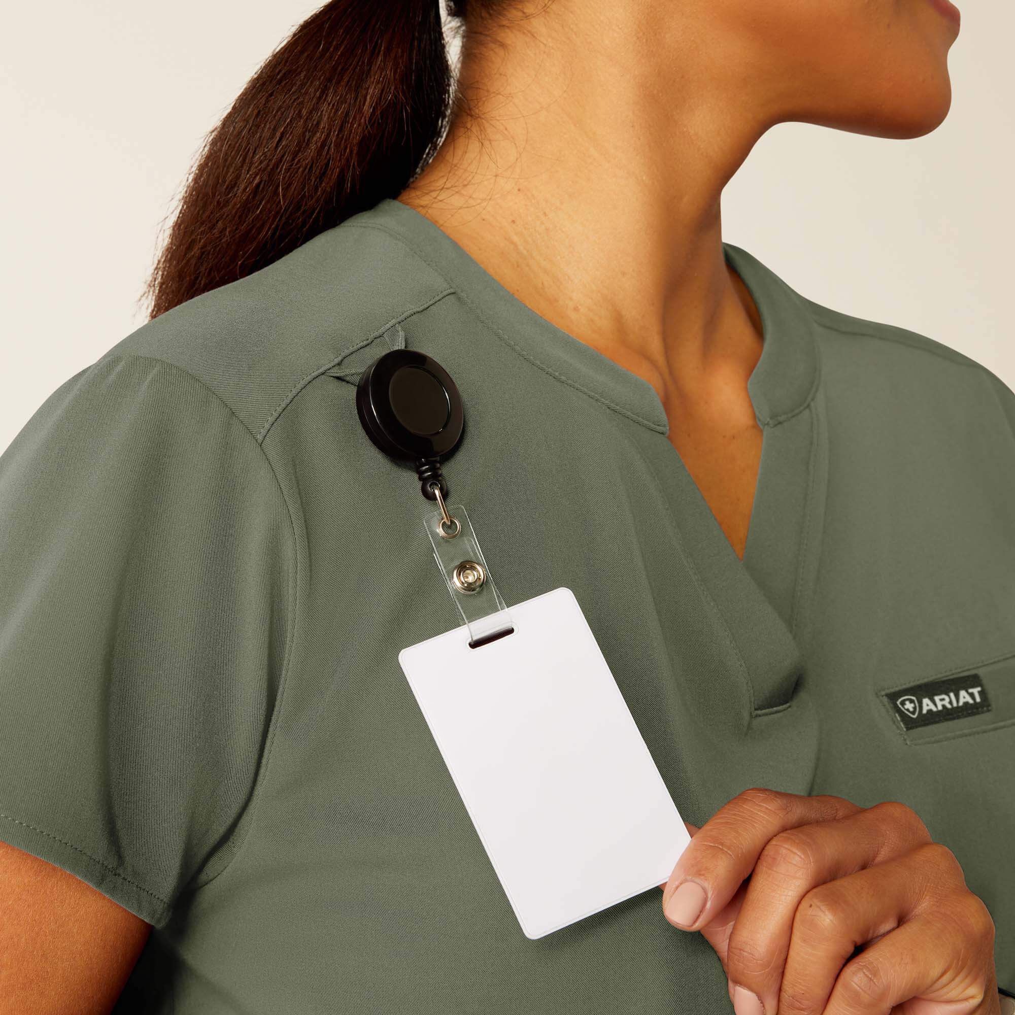 Eliza Fashion Scrub Top Women - OLIVE HEATHER