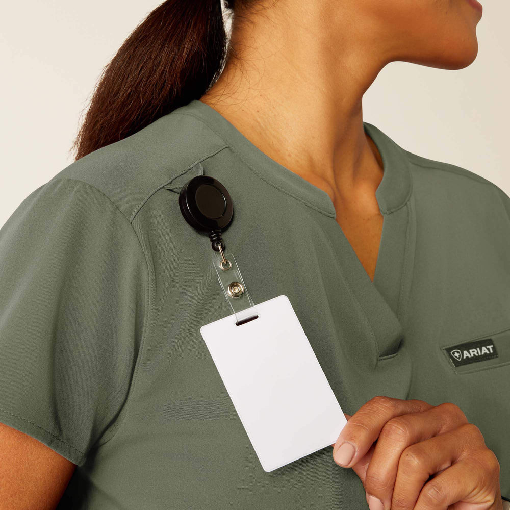 Eliza Fashion Scrub Top Women - OLIVE HEATHER