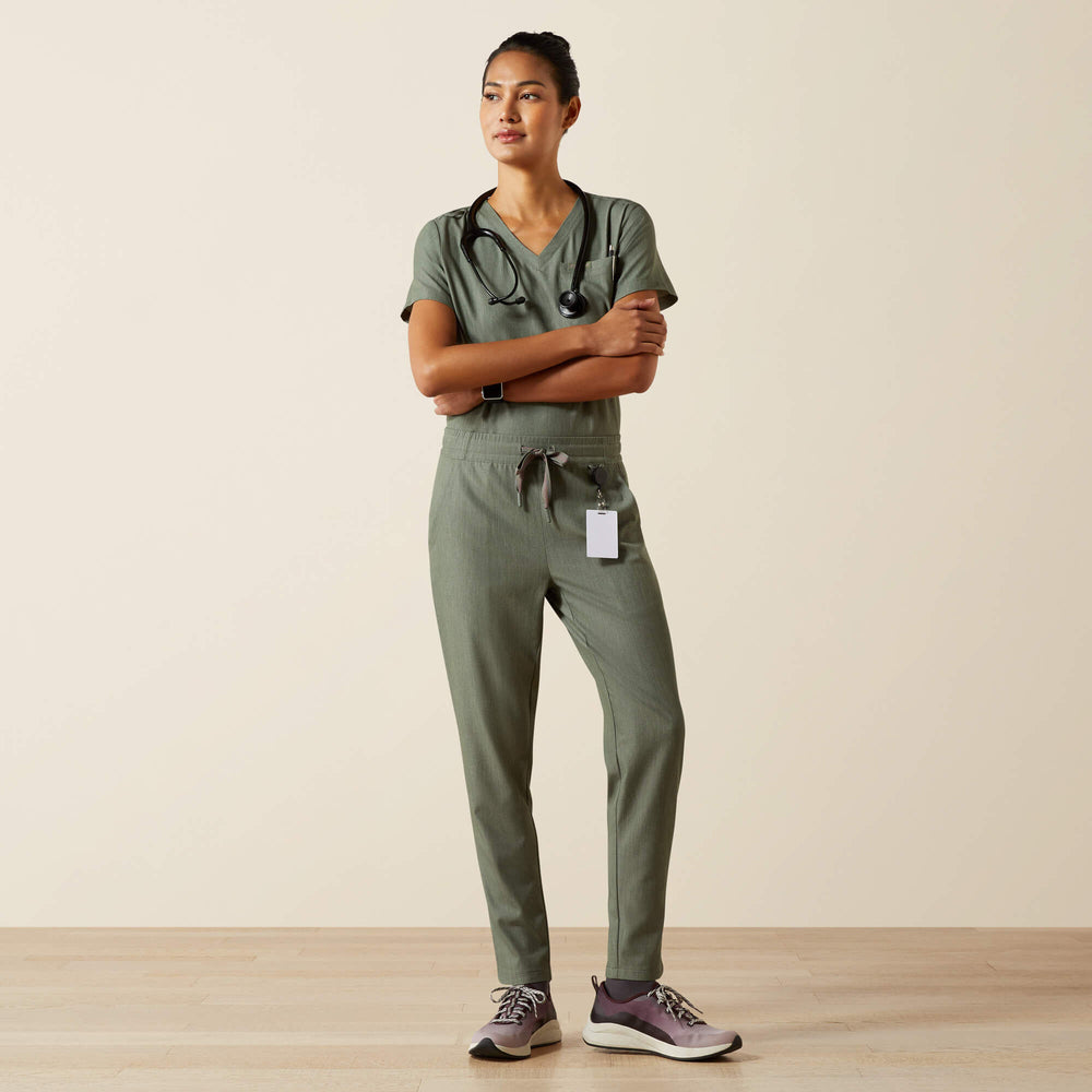 Brin Basic Scrub Pant Women - OLIVE HEATHER