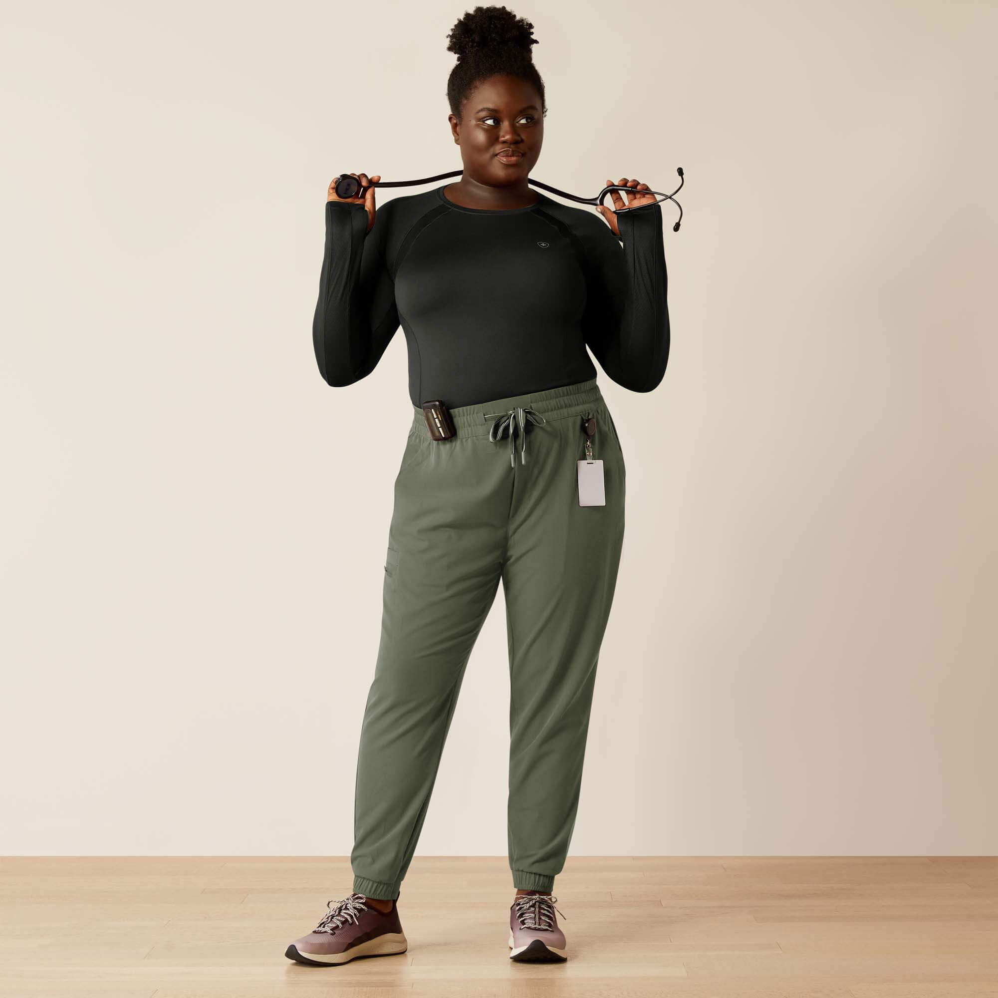 Blackwell Cargo Stretch Jogger Scrub Pant Women - OLIVE HEATHER