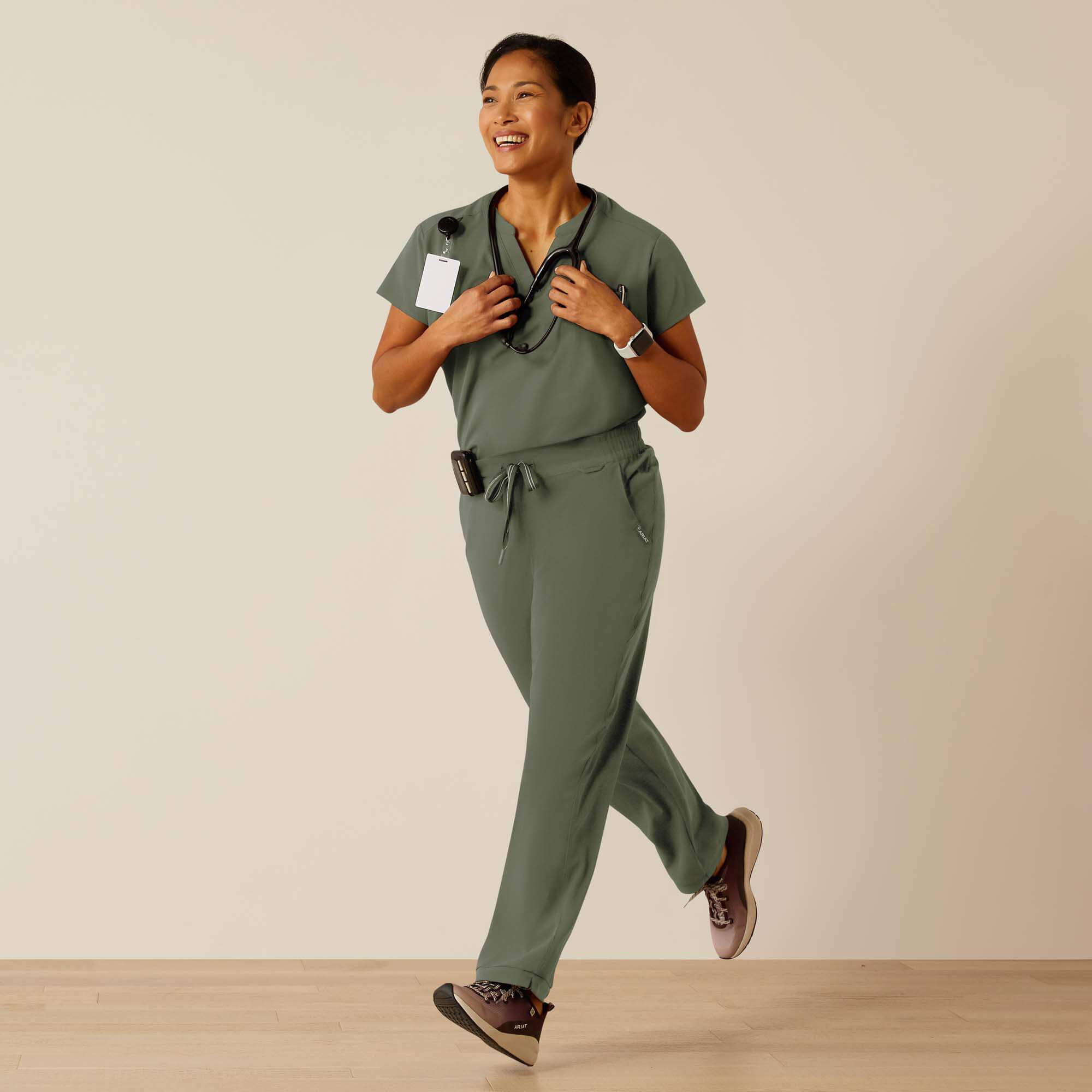 Nightingale Utility Stretch Scrub Pant Women - OLIVE HEATHER