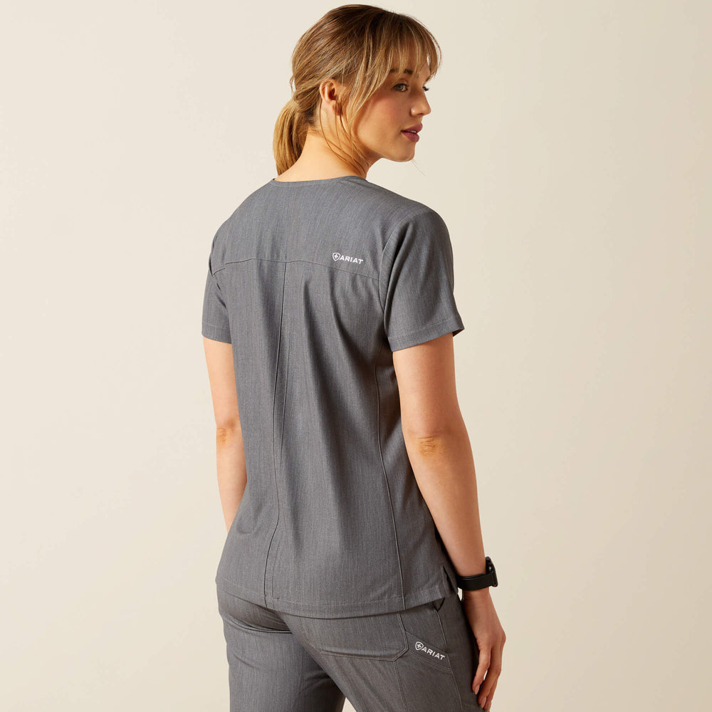 Clara 6 Pocket Scrub Top Women - CHARCOAL GREY