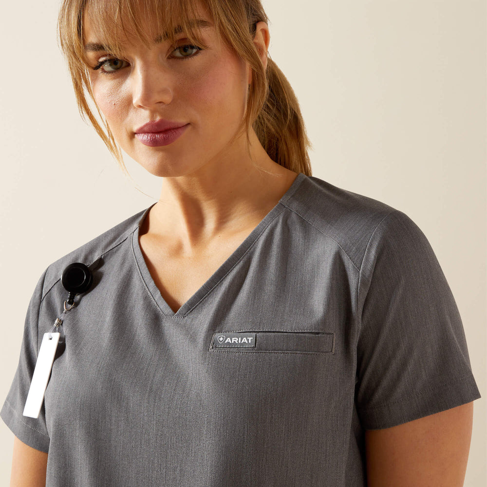 Clara 6 Pocket Scrub Top Women - CHARCOAL GREY