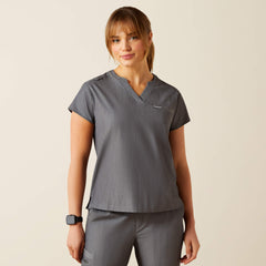Eliza Fashion Scrub Top Women - CHARCOAL GREY