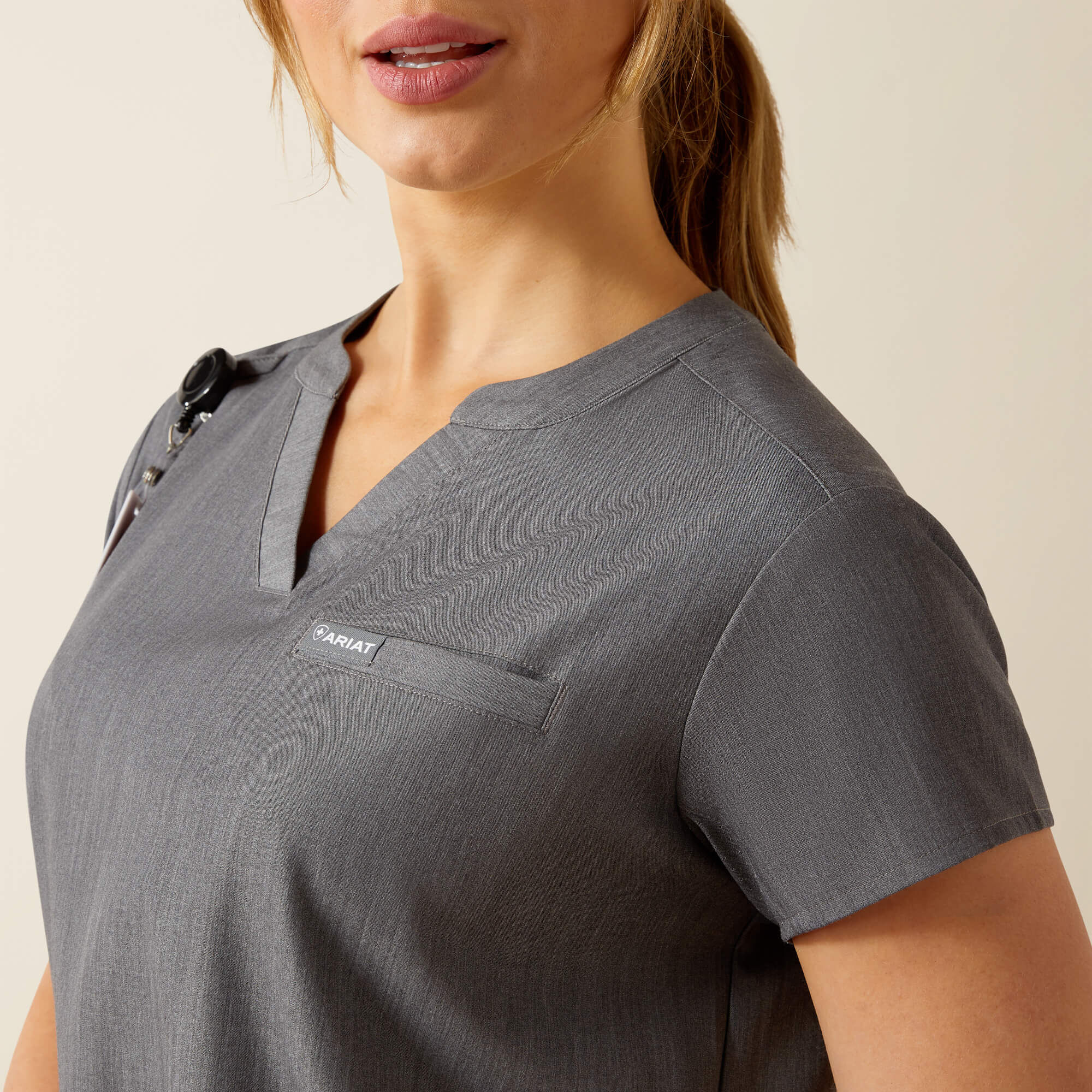 Eliza Fashion Scrub Top Women - CHARCOAL GREY