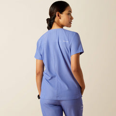 Clara 6 Pocket Scrub Top Women - CORNFLOWER BLUE