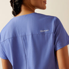 Clara 6 Pocket Scrub Top Women - CORNFLOWER BLUE