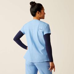 Eliza Fashion Scrub Top Women - LIGHT BLUE HEATHER