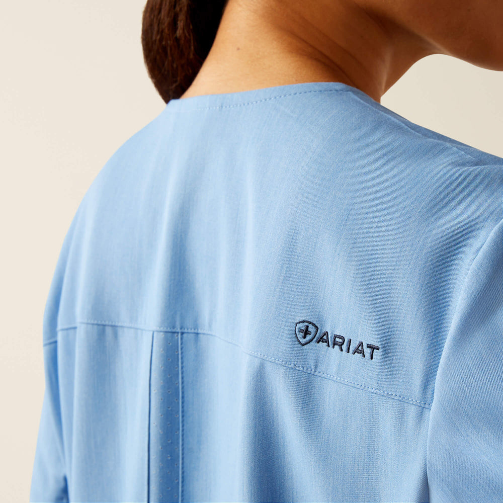 Clara 6 Pocket Scrub Top Women - LIGHT BLUE HEATHER