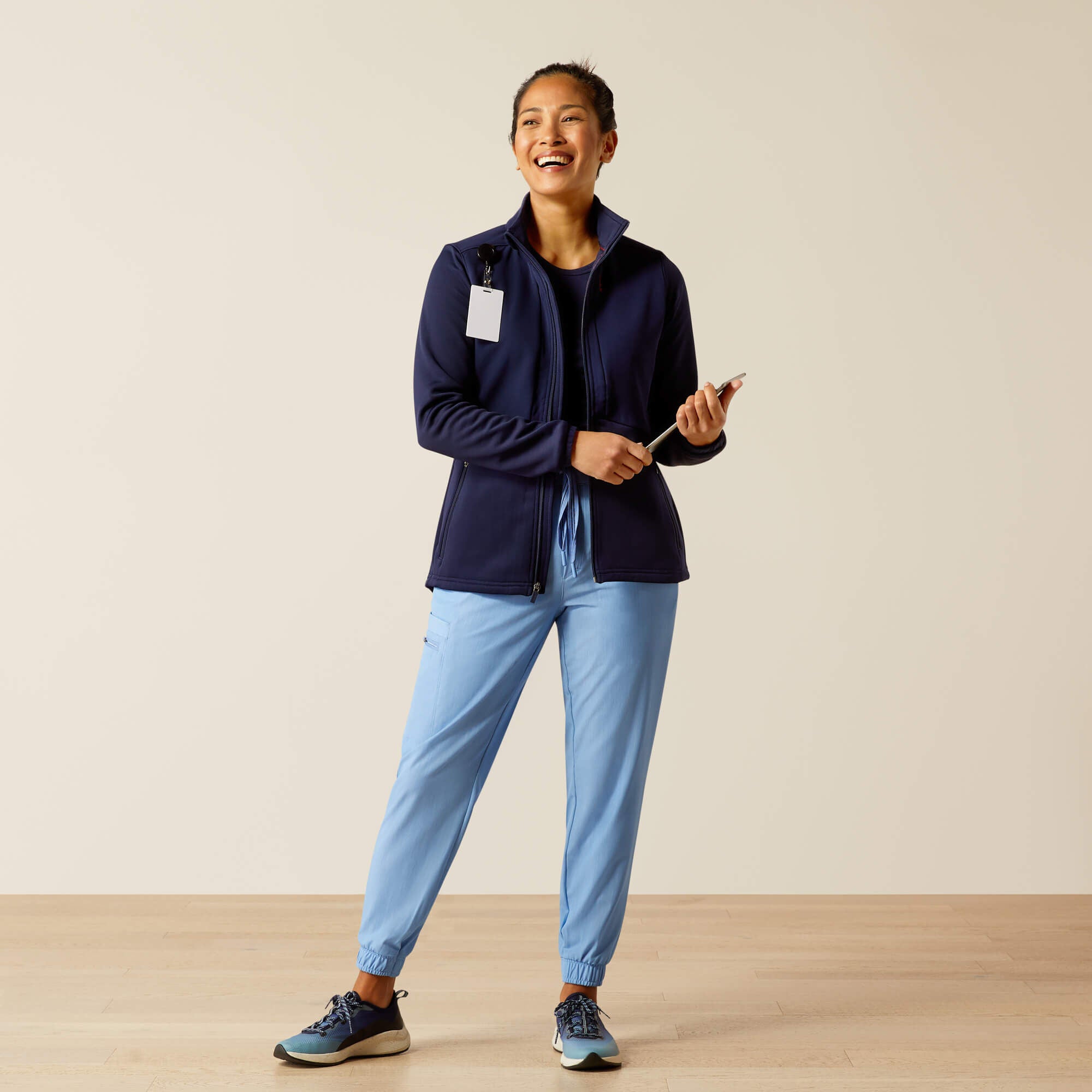 Sina Fleece Scrub Jacket Women - NAVY