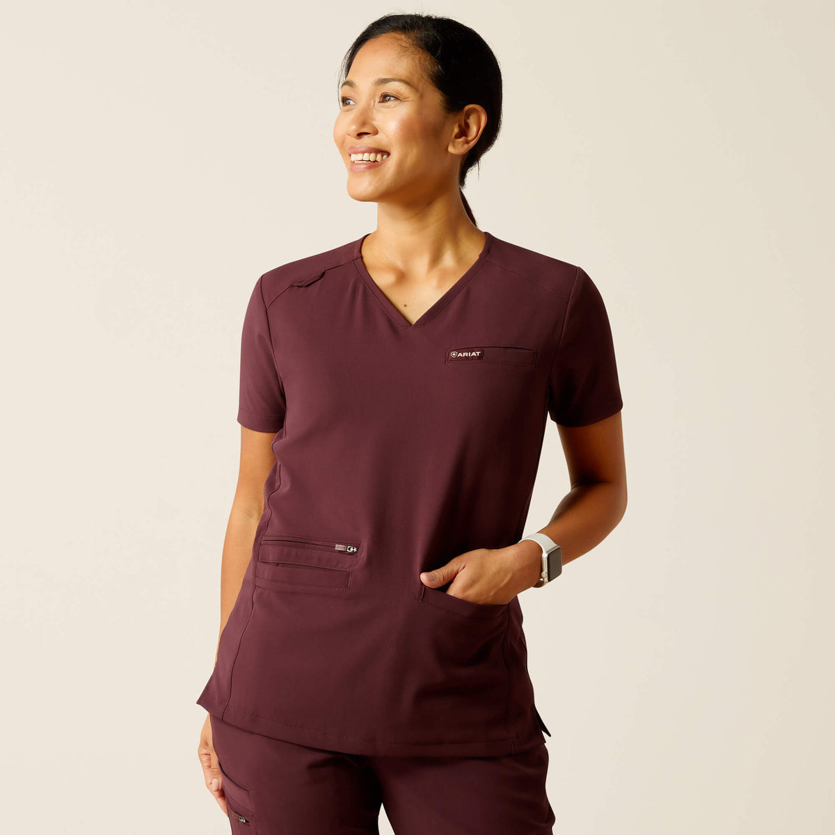 Clara 6 Pocket Scrub Top Women - WINETASTING