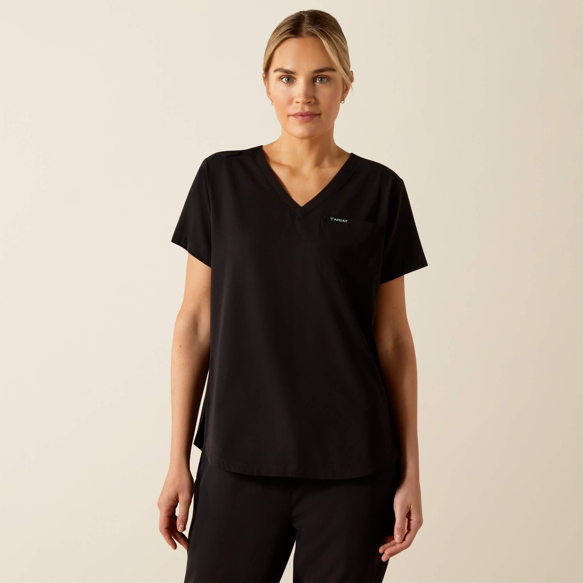 Beth Basic Scrub Top Women - BLACK