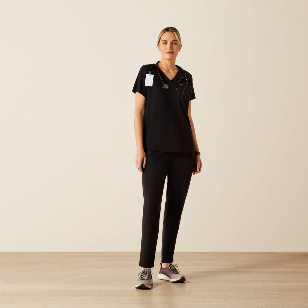 Beth Basic Scrub Top Women - BLACK