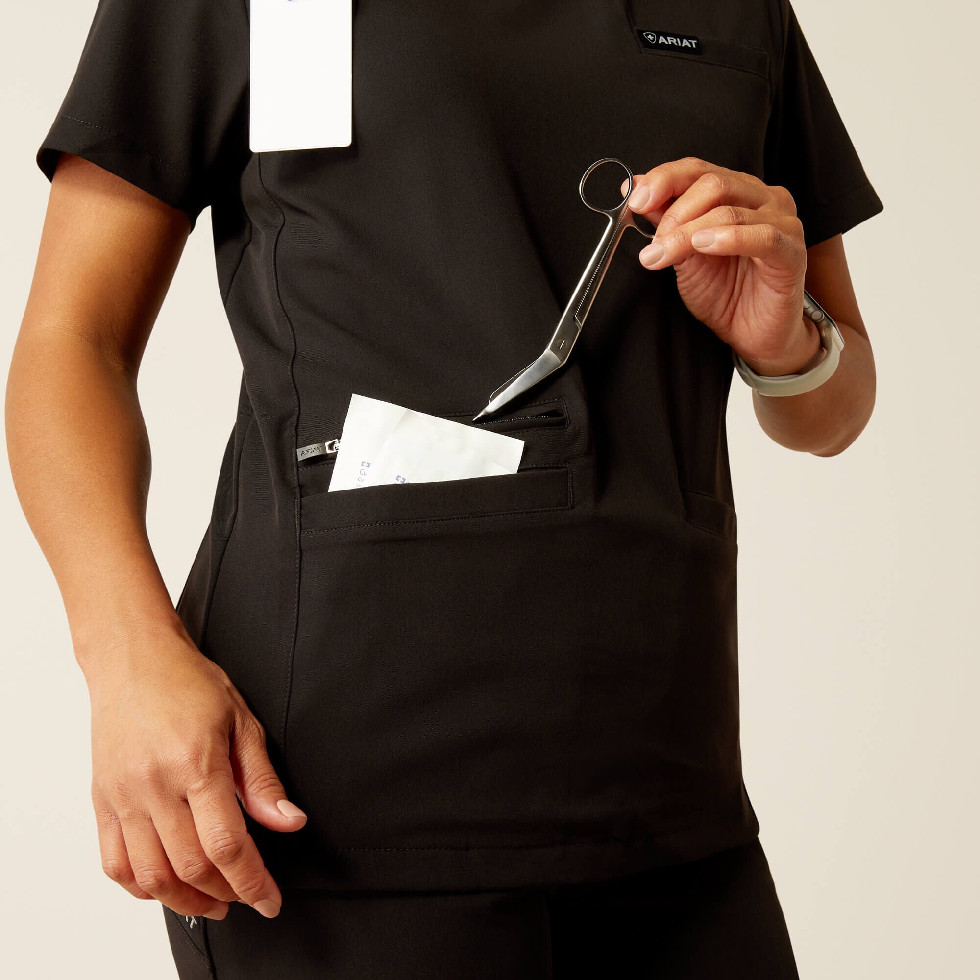 Clara 6 Pocket Scrub Top Women - BLACK
