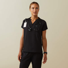 Eliza Fashion Scrub Top Women - BLACK
