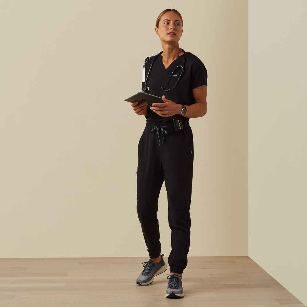 Eliza Fashion Scrub Top Women - BLACK