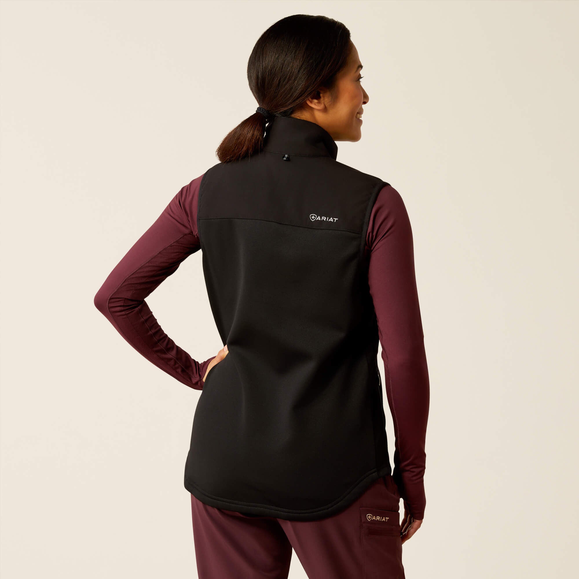 Sina Fleece Scrub Vest Women - BLACK