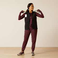 Sina Fleece Scrub Vest Women - BLACK