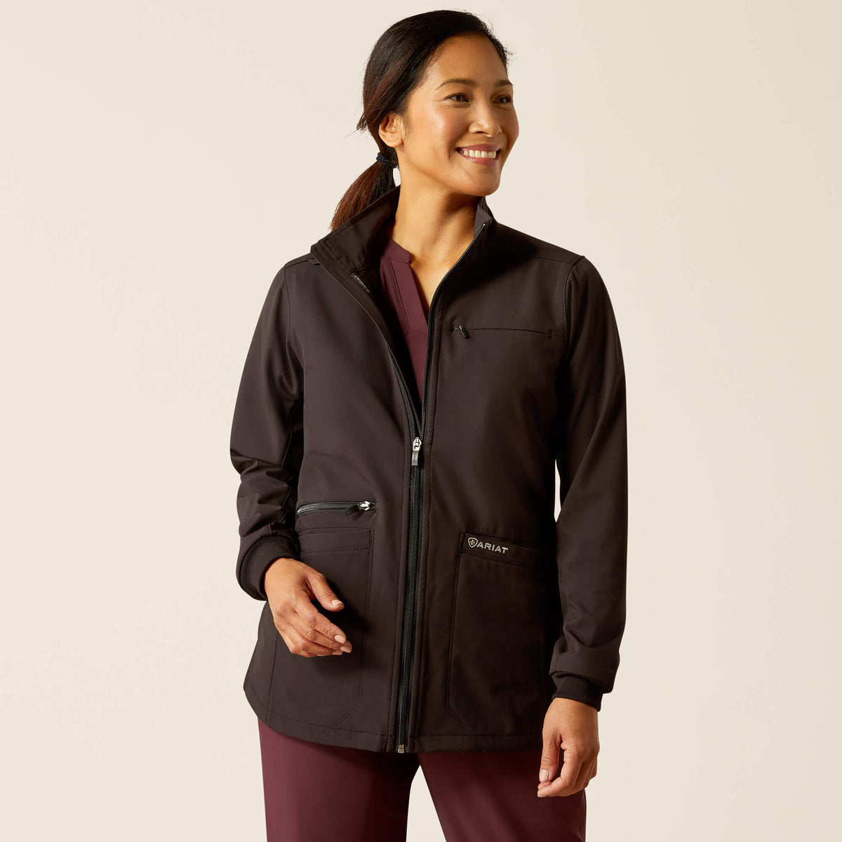 Rosalyn Utility Scrub Jacket Women - BLACK